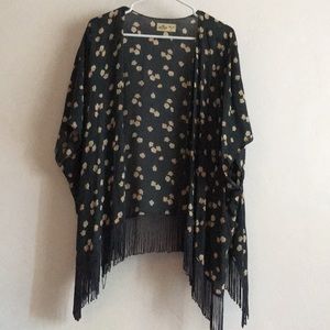 Hollister Forest Green Flowery Shawl
